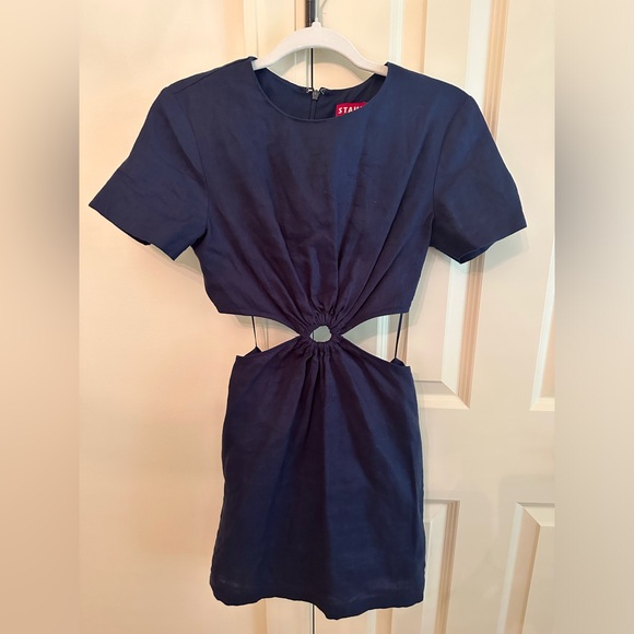 STAUD Navy Linen Dress - Picture 3 of 6